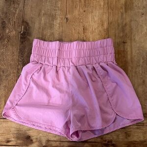Pink High-Waisted Shorts